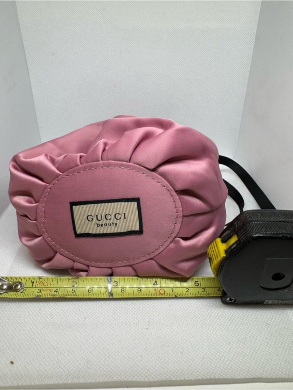 Gucci Beauty Cosmetic Pouch Set of 2 Pink & Beige Drawstring Bags 0892 - Picture 11 of 14